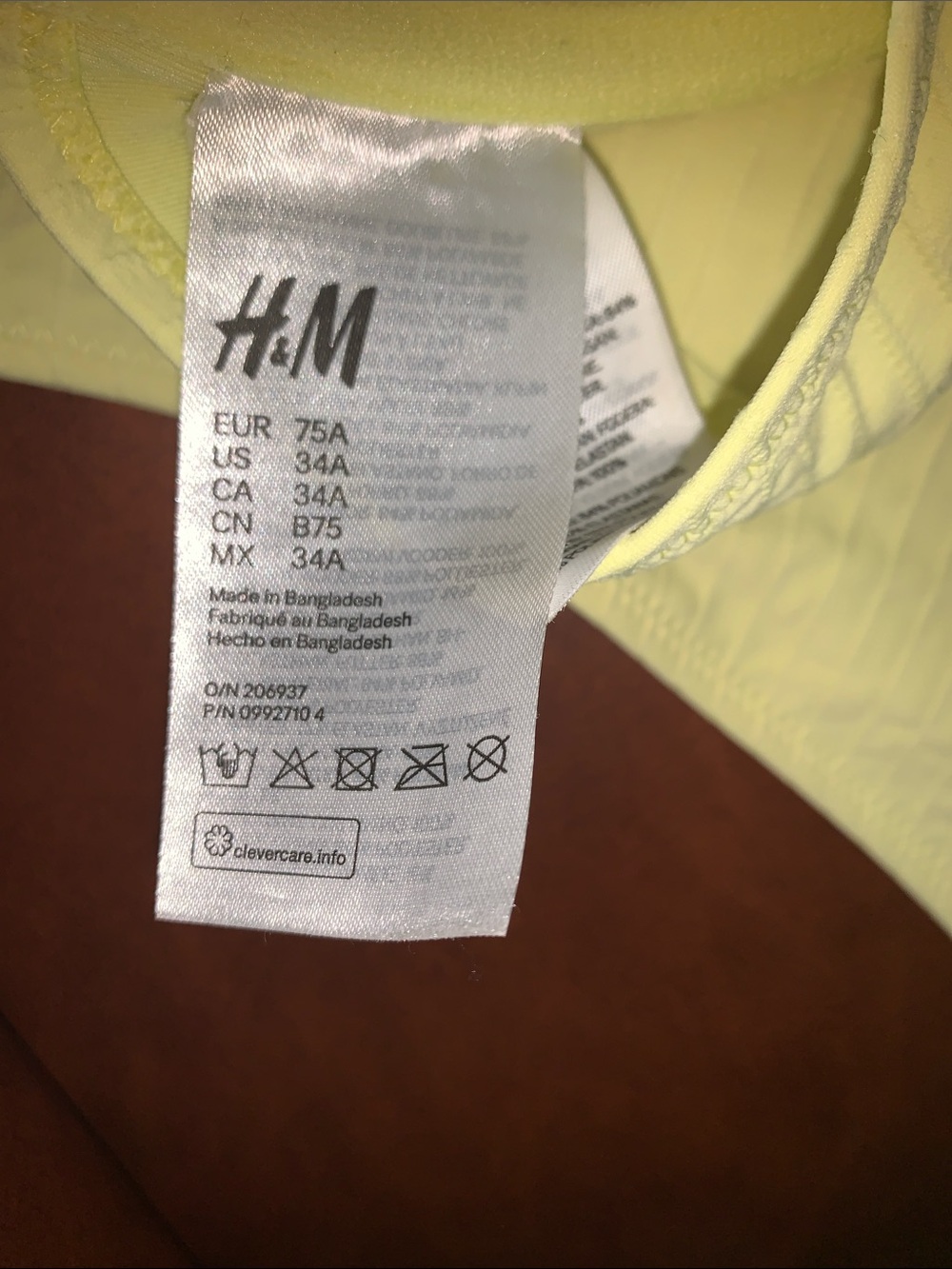 H&M Pale Yellow Ribbed Bikini Set - Picture 3 of 3